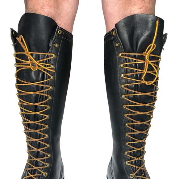 WESCO HIGHLINER 16” #100 VIBRAM LUG SOLE LACE UP MEN’S BOOTS SIZE 9 WIDE CALF - Picture 11 of 17